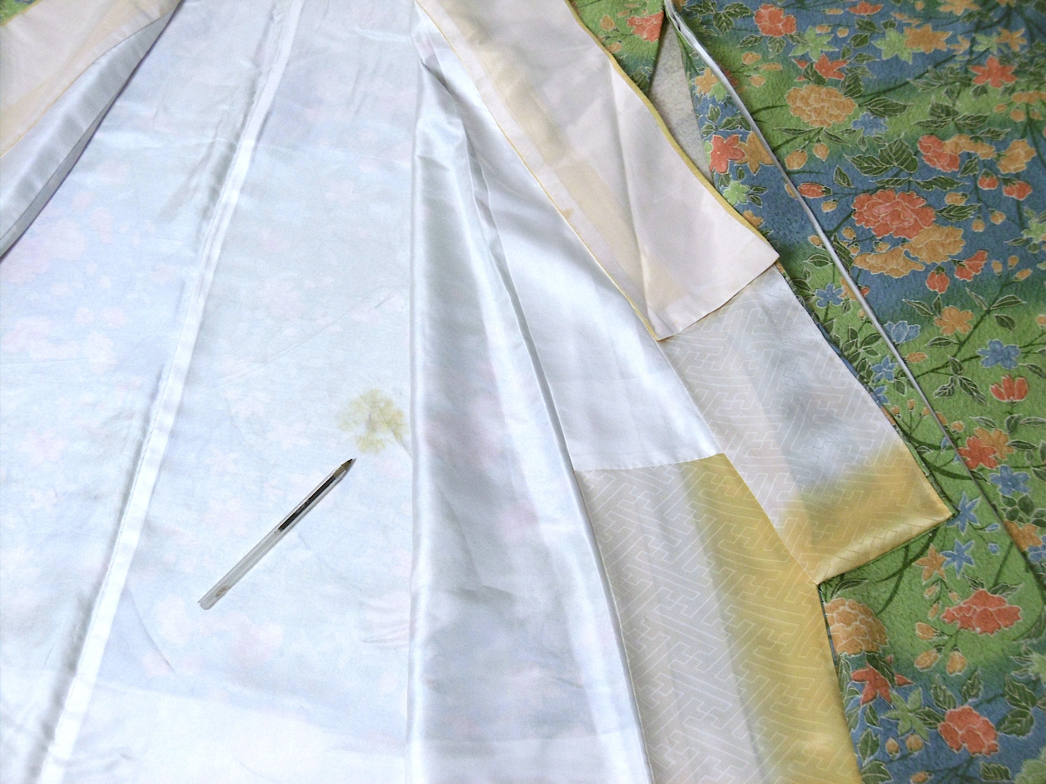 (03) Ljusgrön, blommor,Furisode - Image 14