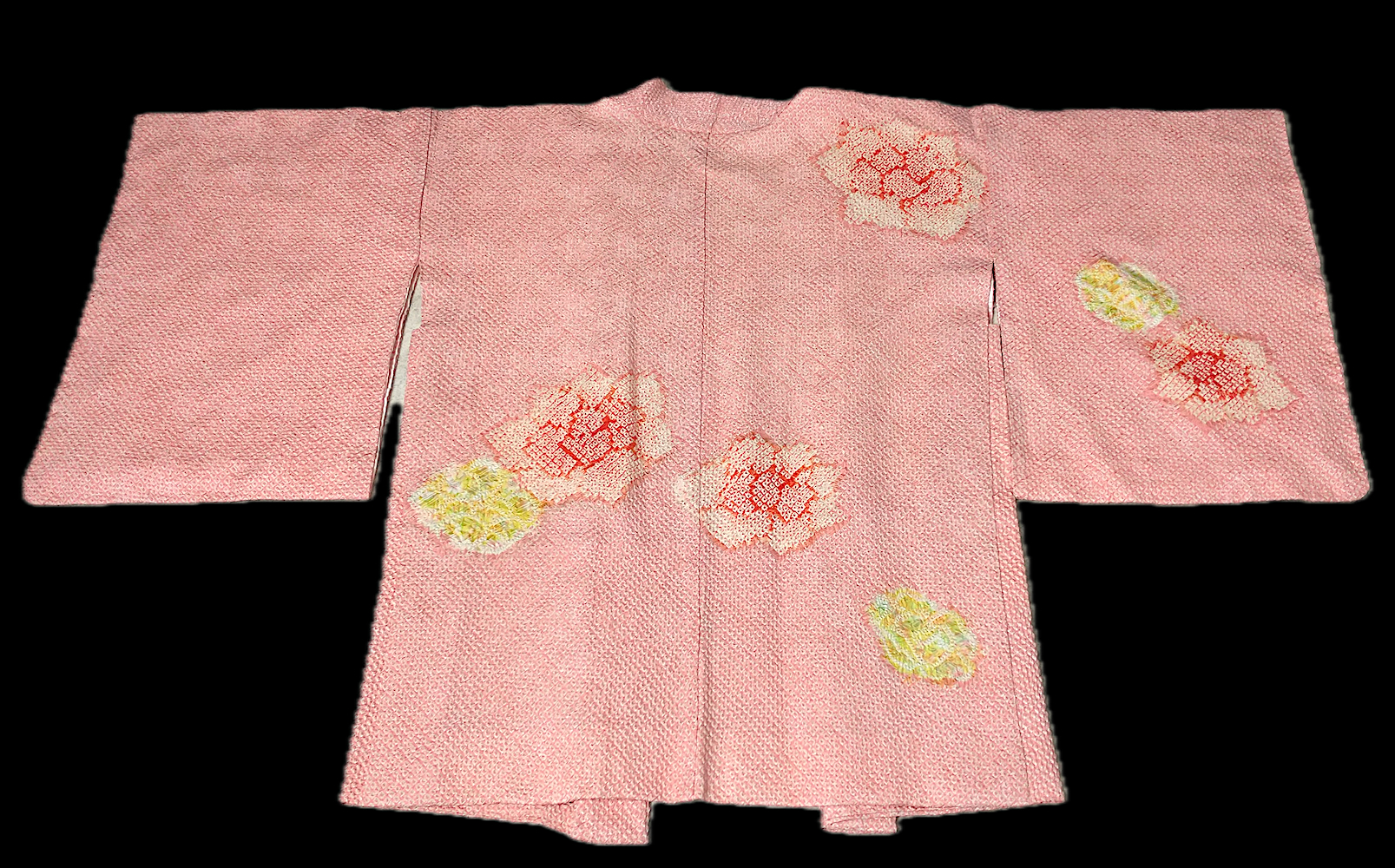 Haori (05)ljusa rosa,gul,Shibori