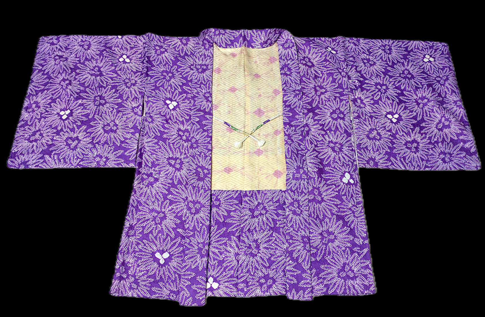 Haori (12)lila,blommor,Shibori - Image 2